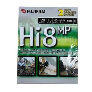 PACK OF 2 FujiFilm Hi8 MP Professional Grade P6-120 Minute Videocassette Sealed